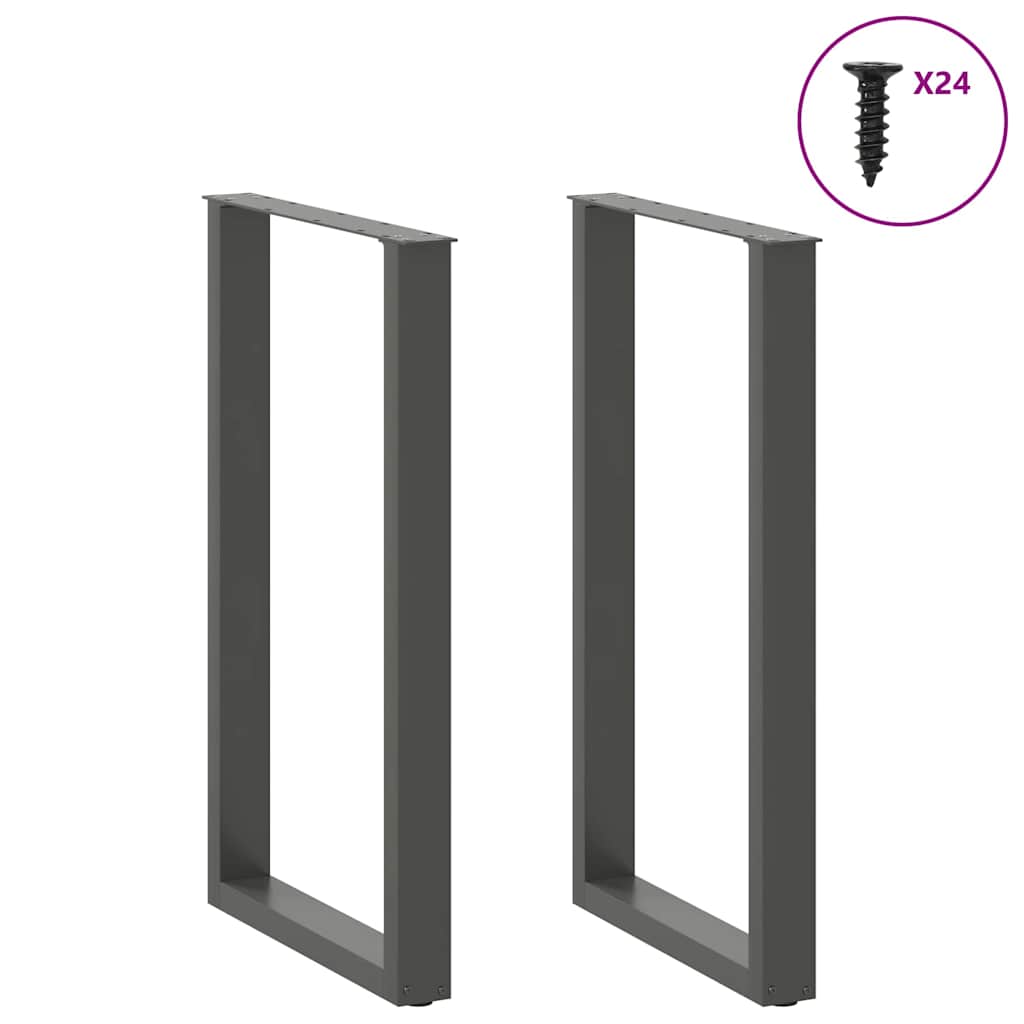 Thumbnail - vidaXL Bartischbeine U-Form 2 Stk. Anthrazit 60x(100-101) cm Stahl