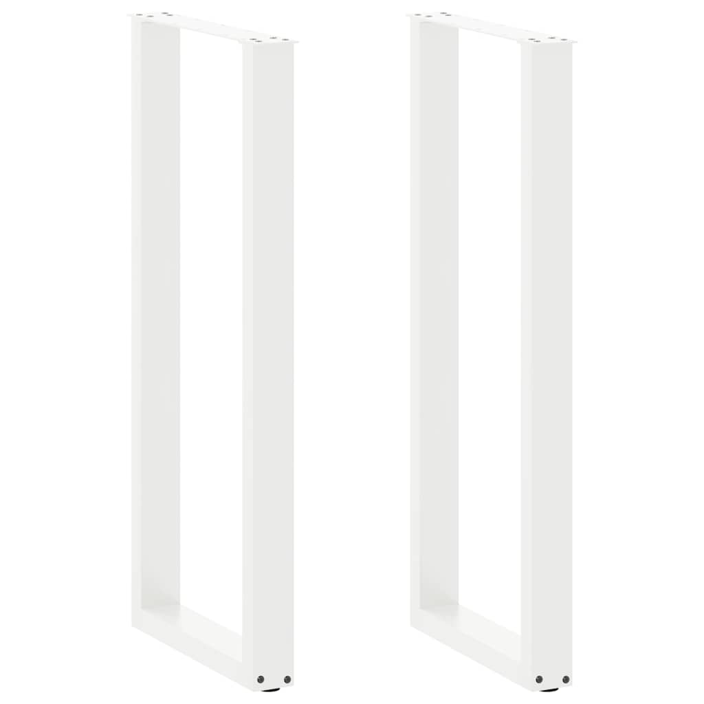 vidaXL Noge kavne mizice U-oblika 2 kosa bela 40x(110-111) cm jeklo