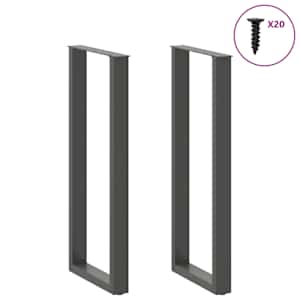 Nohy barového stolu ve tvaru U 2 ks antracitové 40 x (110-111) cm ocelové - obrázek 3