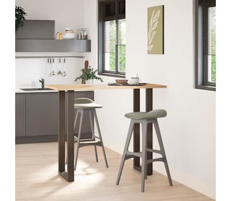 vidaXL Picioare de masă de bar &icirc;n formă de U, 2 buc., oțel natural, 40 x (110-111) cm