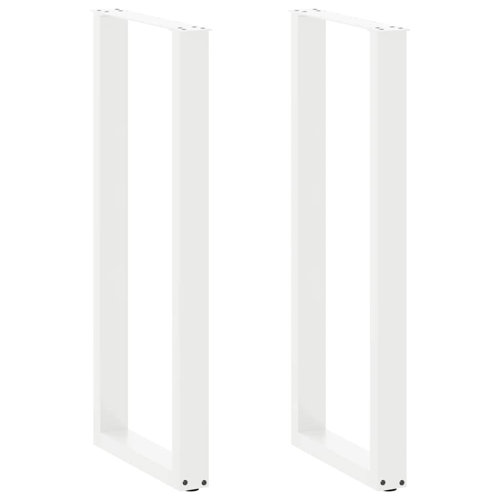 vidaXL Noge kavne mizice U-oblika 2 kosa bela 50x(110-111) cm jeklo