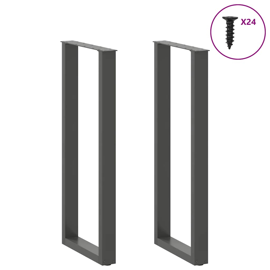 vidaXL Bartafelpoten 2 st U-vormig 50x(110-111) cm staal antraciet, foto 2