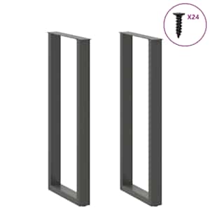 Nohy barového stolu ve tvaru U 2 ks antracitové 50 x (110-111) cm ocelové - obrázek 3