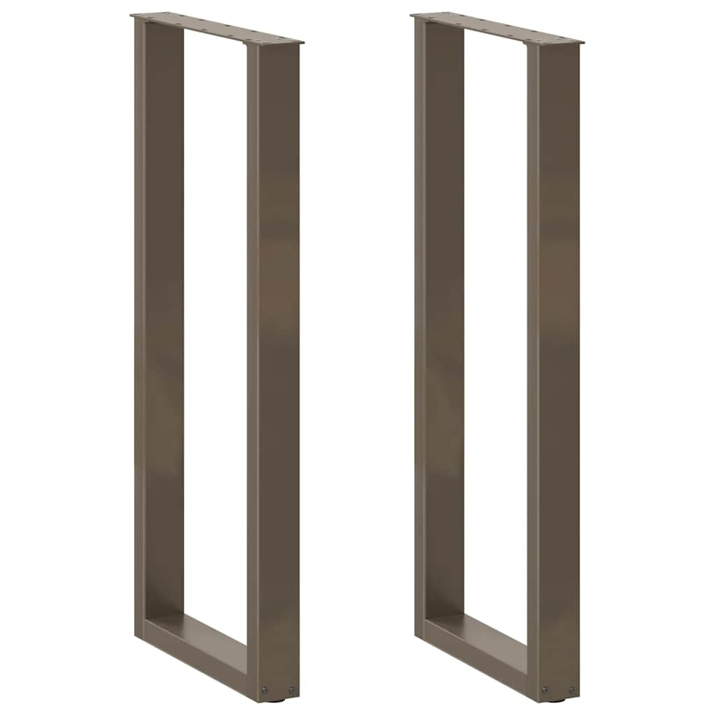 Pernas mesa centro 2 pcs forma de U 50x(110-111) cm aço natural