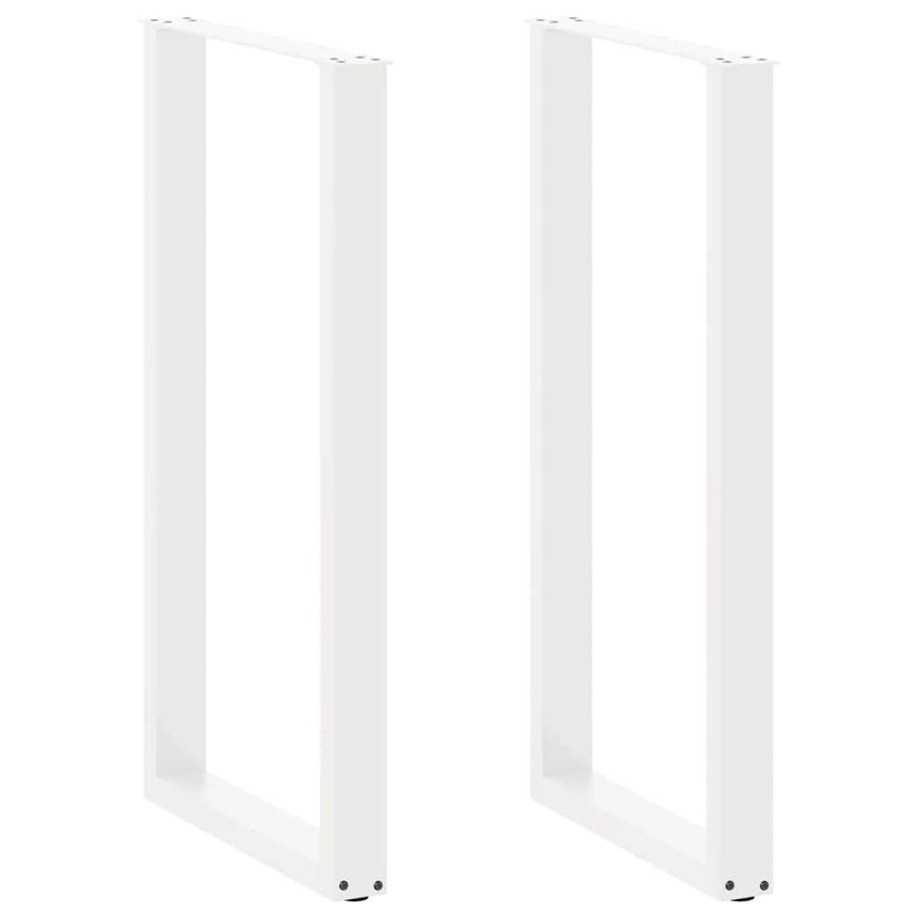 vidaXL Noge kavne mizice U-oblika 2 kosa bela 60x(110-111) cm jeklo