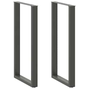 Noge za barsko mizo v obliki črke U 2 kosa antracitne 60 x (110-111) cm jeklo