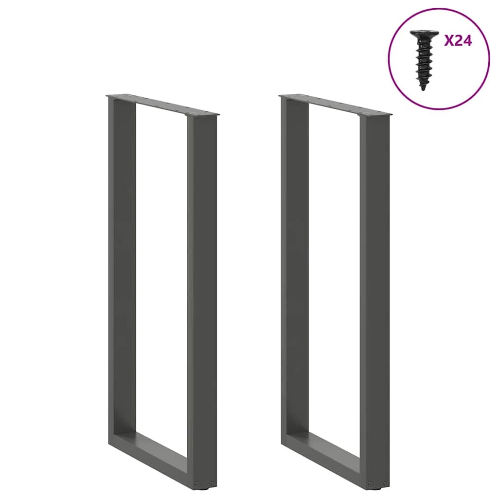 Thumbnail - vidaXL Bartischbeine U-Form 2 Stk. Anthrazit 60x(110-111) cm Stahl