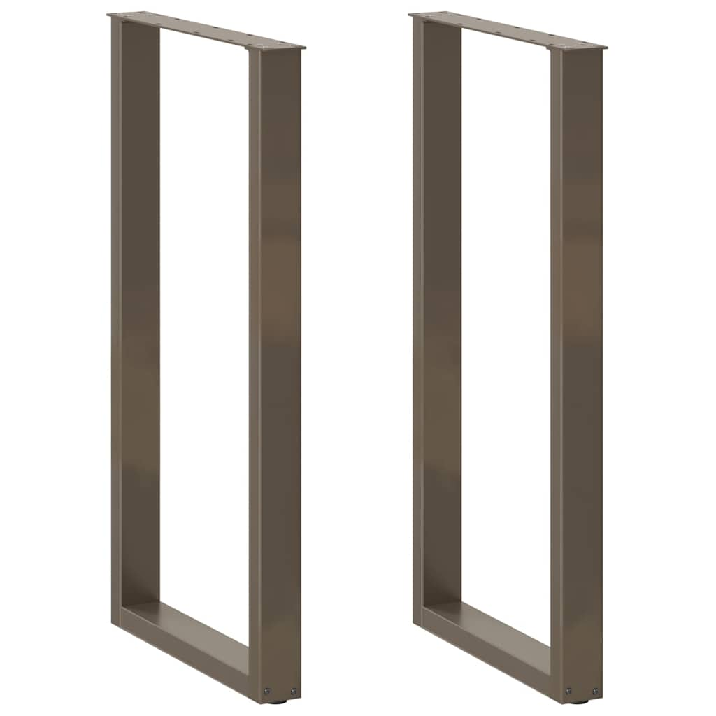 Pernas mesa centro 2 pcs forma de U 60x(110-111) cm aço natural