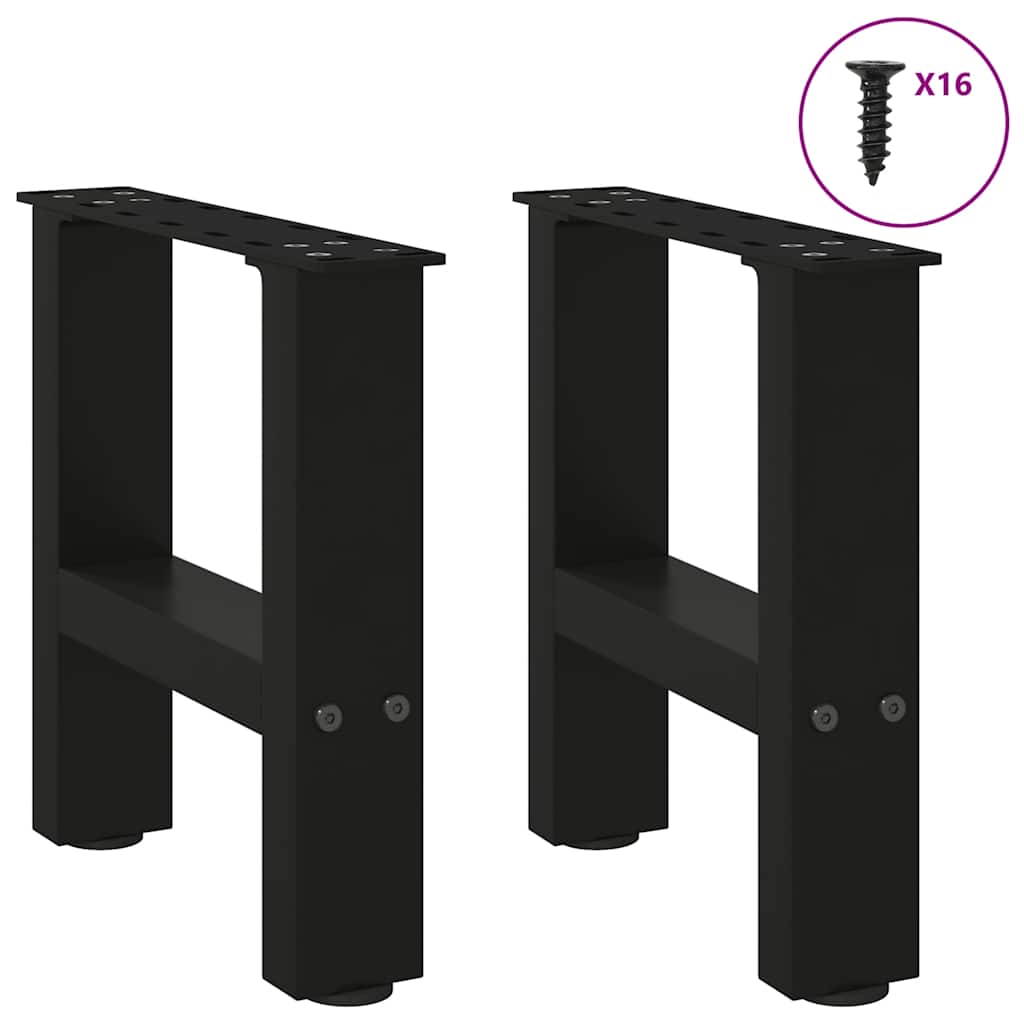 Thumbnail - vidaXL Couchtischbeine Schwarz 2 Stk. 30x(30-31) cm Stahl