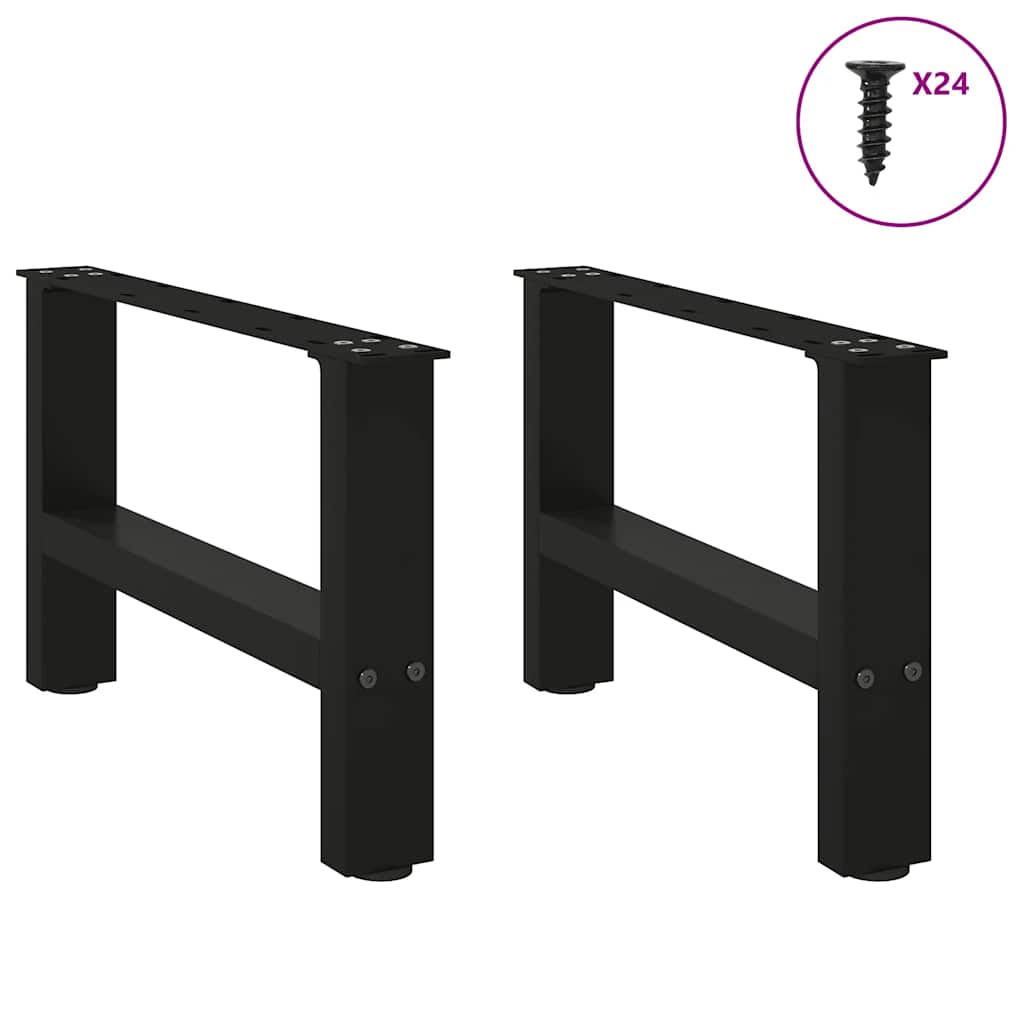 vidaXL Salontafelpoten 2 st 50x(30-31) cm staal zwart afbeelding