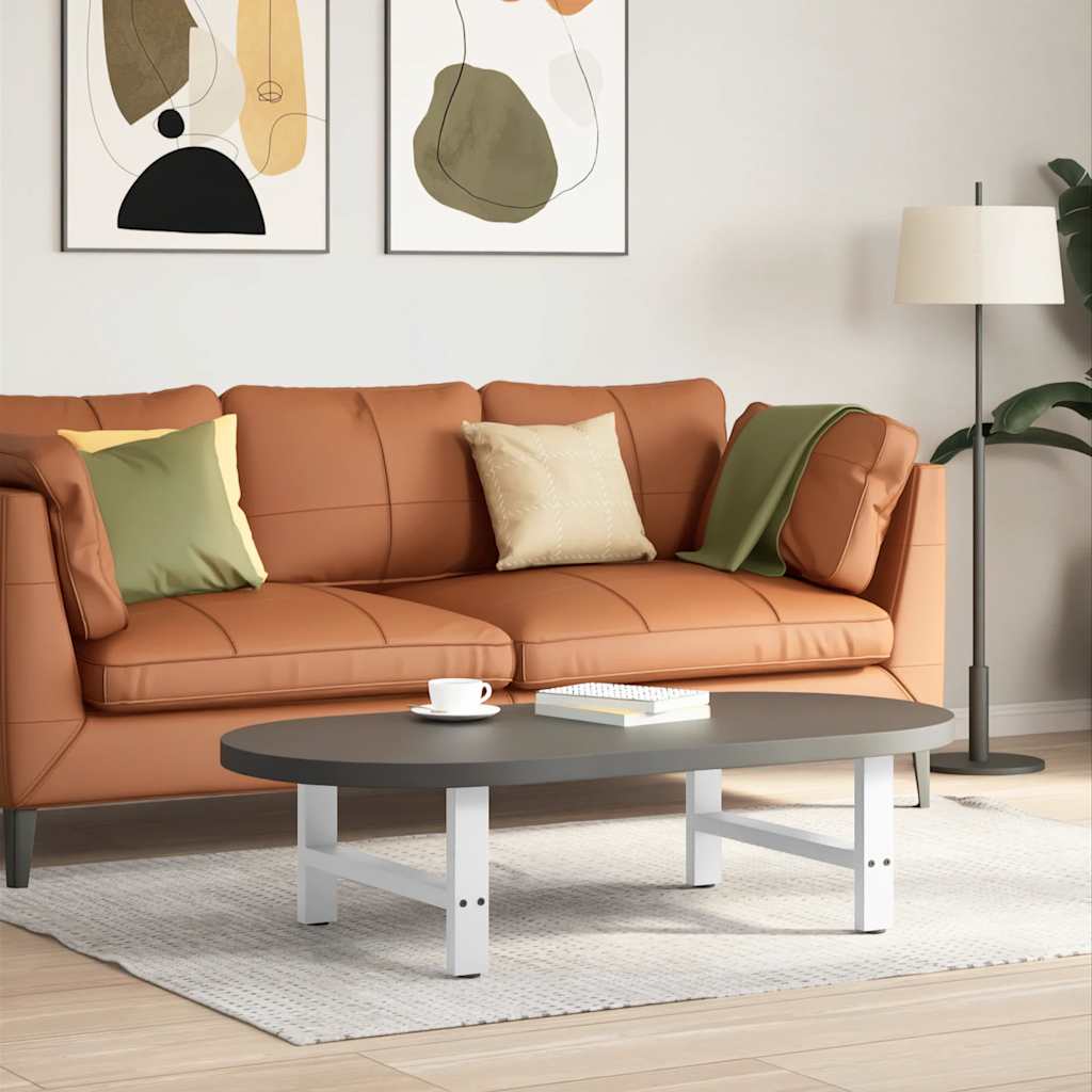 vidaXL Couchtischbeine Weiß 2 Stk. 70x(30-31) cm Stahl