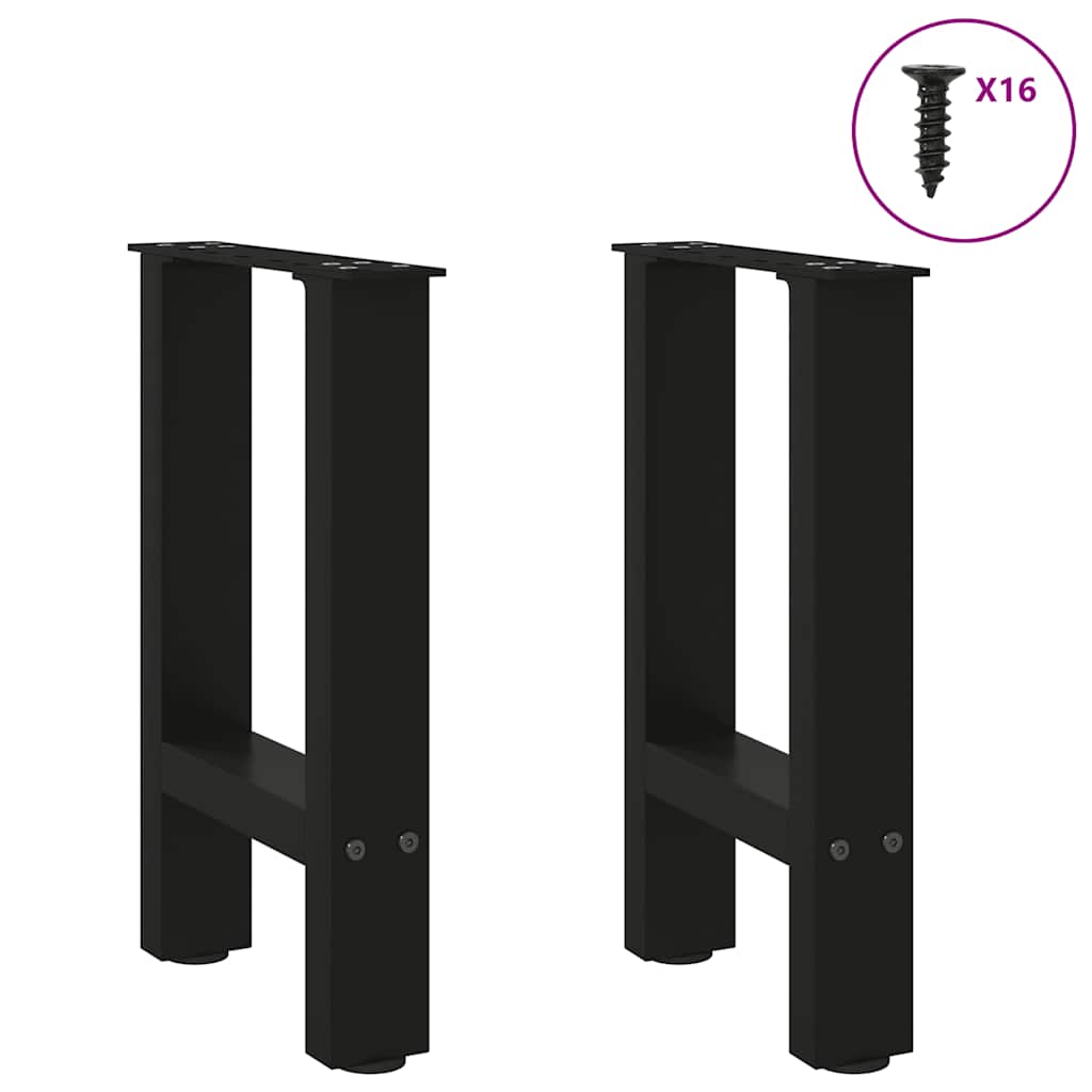 Thumbnail - vidaXL Couchtischbeine Schwarz 2 Stk. 28x(42-43) cm Stahl