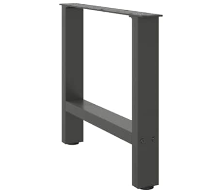 vidaXL Pieds de table basse Anthracite 2 pi&egrave;ces 50 x (42-43) cm Acier