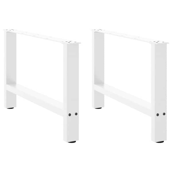 vidaXL kohvilaua jalad, valged, 2 tk, 70 x (42&ndash;43) cm, teras