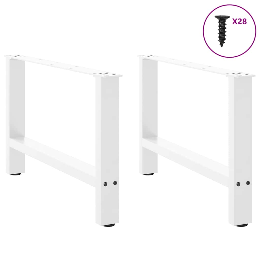 Thumbnail - vidaXL Couchtischbeine Weiß 2 Stk. 70x(42-43) cm Stahl