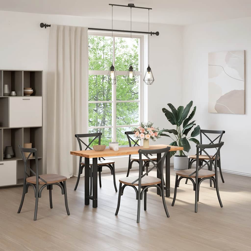 vidaXL Salontafelpoten 2 st 28x(72-73) cm staal zwart afbeelding