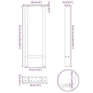 Nohy konzolového stolku antracitové 2 ks 38 x (72-73) cm ocelové - obrázek 10