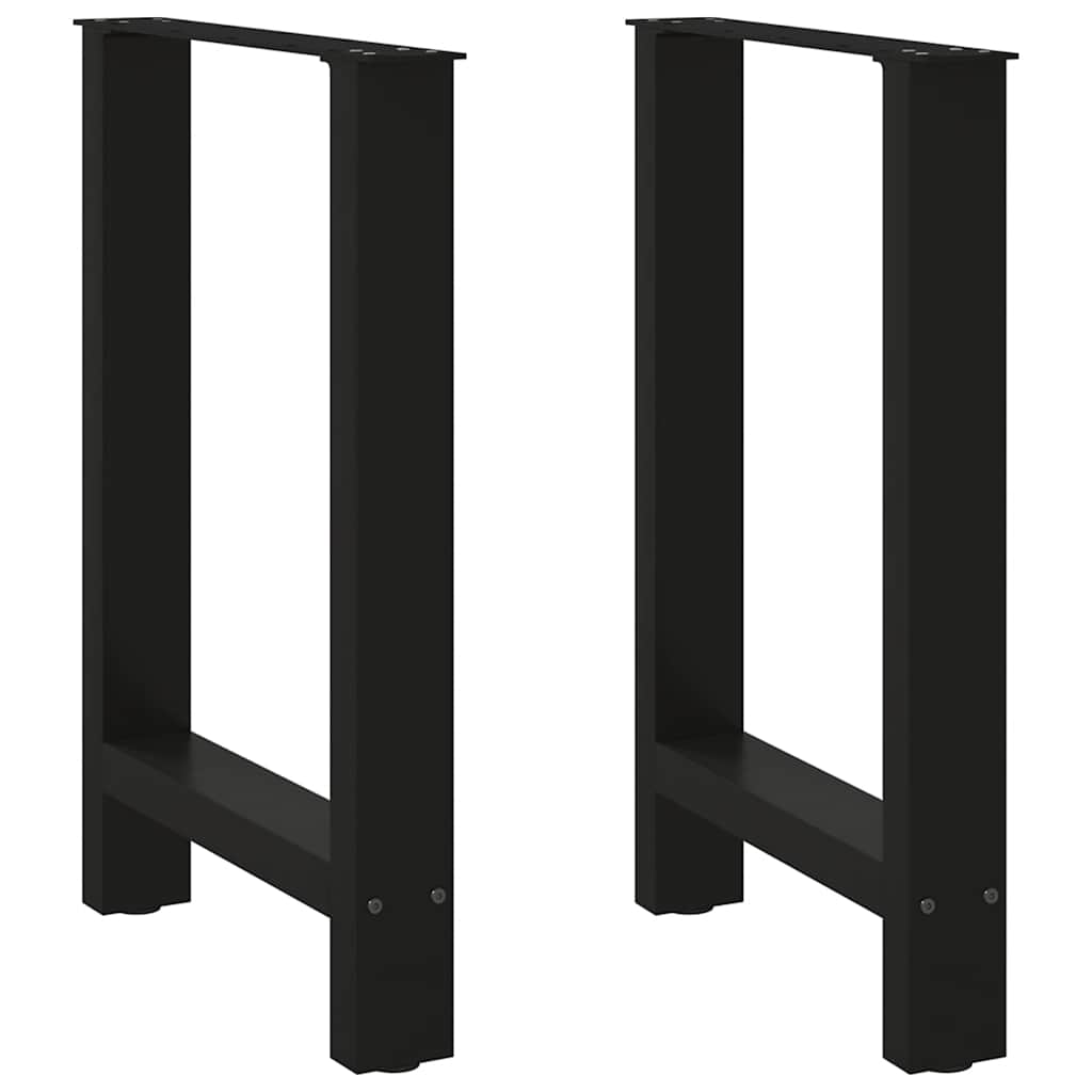 vidaXL Picioare masă de sufragerie negre, 2 buc., 50x(72-73) cm, oțel