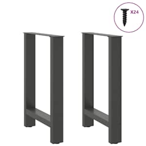 Nohy k jídelnímu stolu antracitové 2 ks 50 x (72-73) cm ocelové - obrázek 3