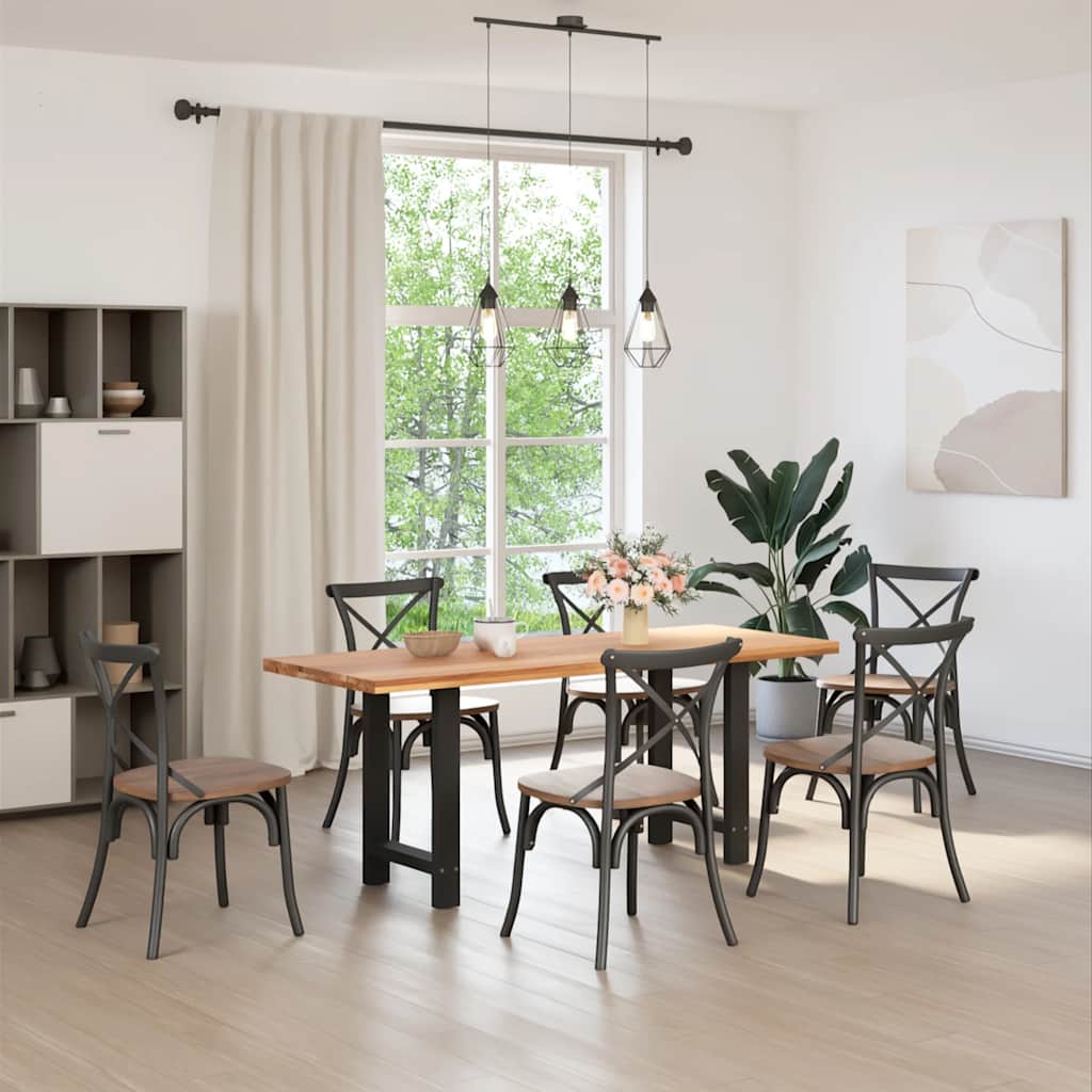 vidaXL Picioare măsuță de cafea Negru 2 buc 60x(72-73) cm Oțel