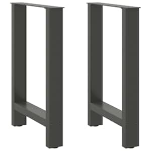 Nohy k jídelnímu stolu antracitové 2 ks 60 x (72-73) cm ocelové - obrázek 1