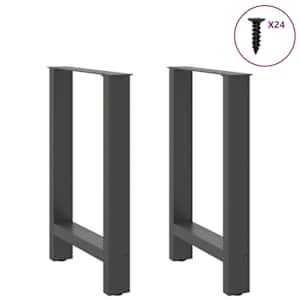 Nohy k jídelnímu stolu antracitové 2 ks 60 x (72-73) cm ocelové - obrázek 3
