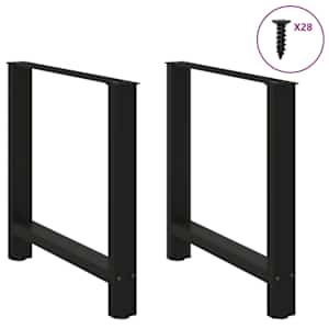 Nohy k jídelnímu stolu černé 2 ks 70 x (72-73) cm ocelové - obrázek 1