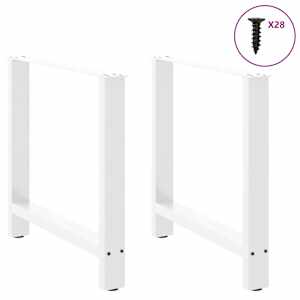 Noge za jedilno mizo bele barve 2 kosa 70 x (72-73) cm jeklo