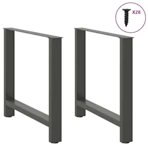 Nohy k jídelnímu stolu antracitové 2 ks 70 x (72-73) cm ocelové - obrázek 1
