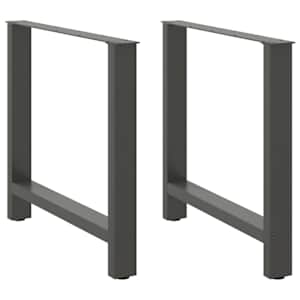 Nohy k jídelnímu stolu antracitové 2 ks 80 x (72-73) cm ocelové - obrázek 1
