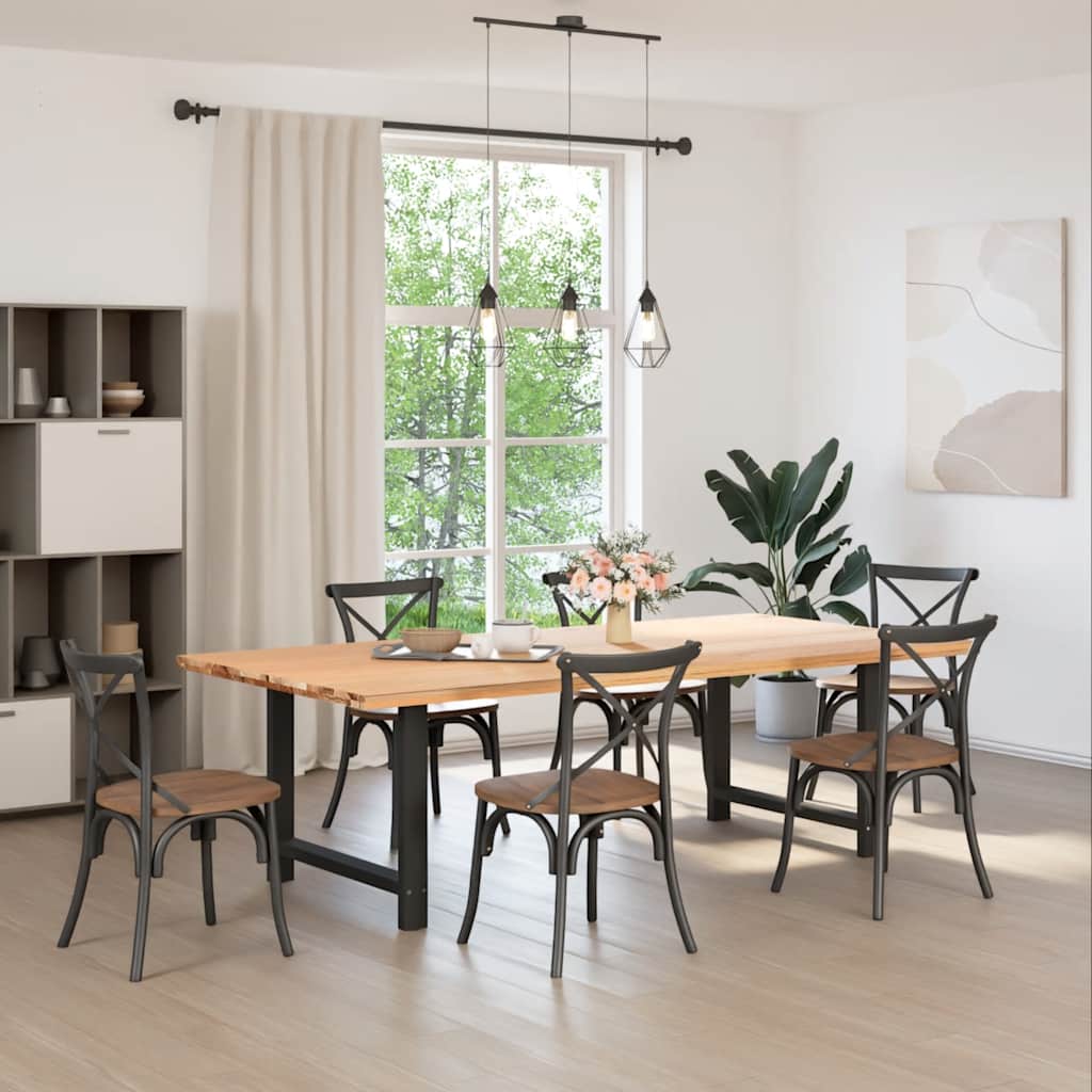 vidaXL Ruokapöydän jalat mustat 2 kpl 90x(72-73) cm teräs