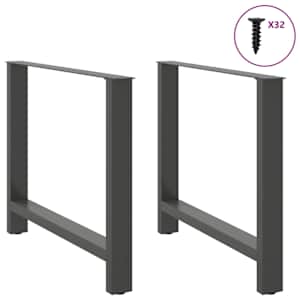 Nohy k jídelnímu stolu antracitové 2 ks 90 x (72-73) cm ocelové - obrázek 3