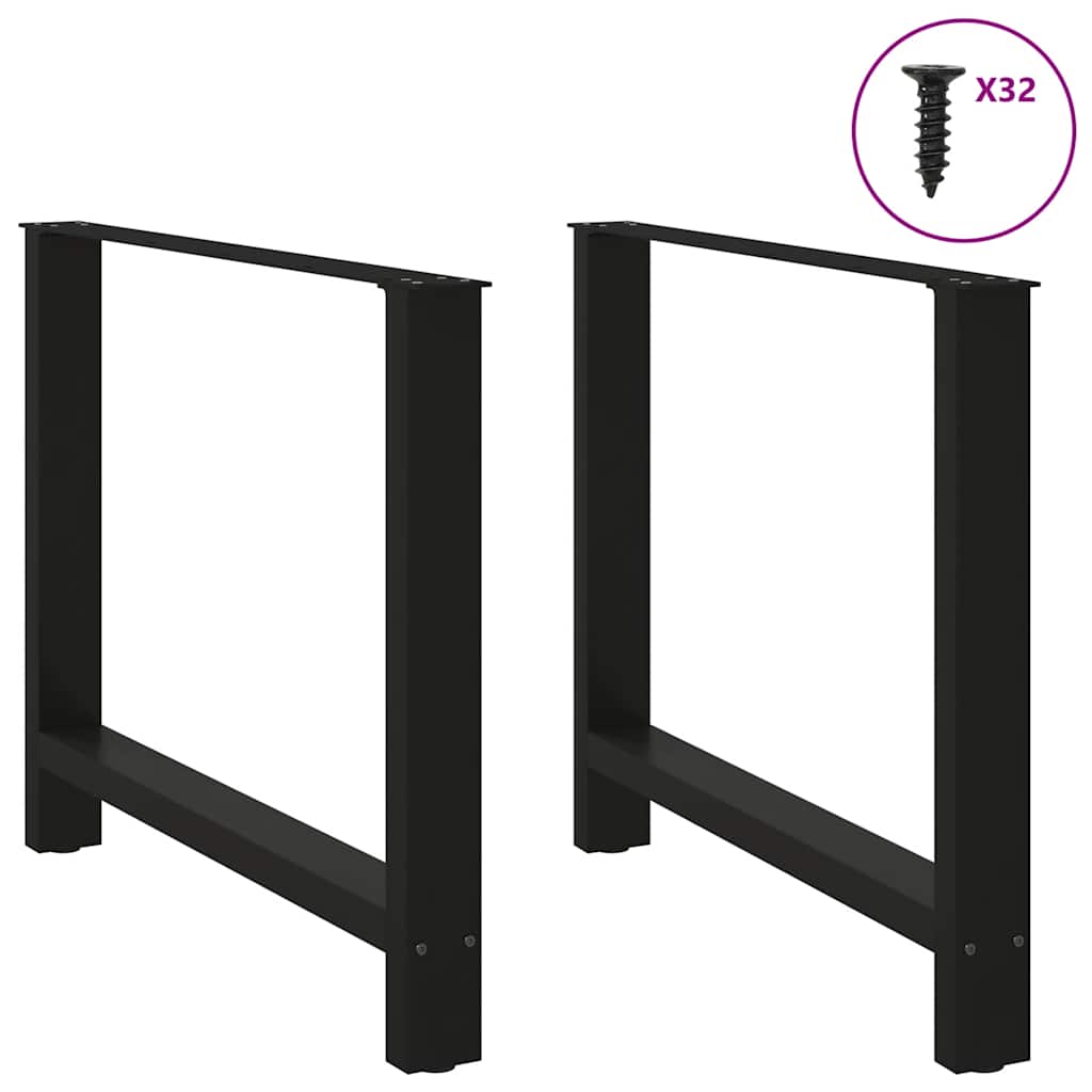 Thumbnail - vidaXL Esstischbeine Schwarz 2 Stk. 100x(72-73) cm Stahl