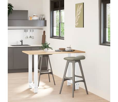 vidaXL Pieds de table de bar Blanc 2 pi&egrave;ces 60 x (90-91) cm Acier