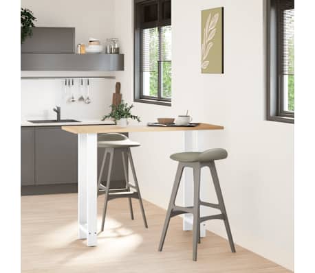 vidaXL Pieds de table de bar Blanc 2 pi&egrave;ces 40 x (100-101) cm Acier