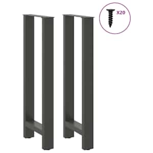 Nohy k barovému stolu antracitové 2 ks 40 x (100-101) cm ocelové - obrázek 3