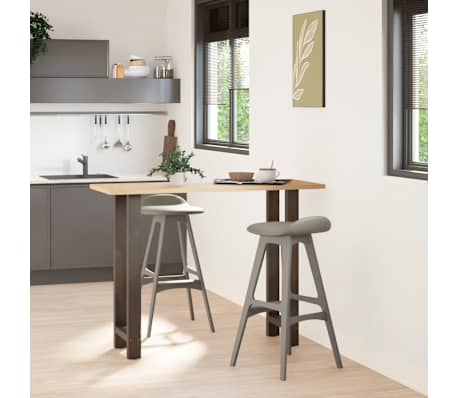 vidaXL P&eacute;s de mesa de bar em a&ccedil;o natural, 2 pe&ccedil;as, 40x (100-101) cm, a&ccedil;o