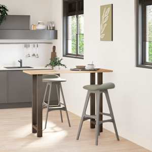 vidaXL P&eacute;s de mesa de bar em a&ccedil;o natural, 2 pe&ccedil;as, 40x (100-101) cm, a&ccedil;o
