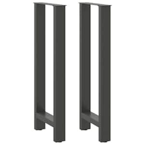 Nohy k barovému stolu antracitové 2 ks 50 x (100-101) cm ocelové - obrázek 1
