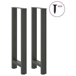 Nohy k barovému stolu antracitové 2 ks 50 x (100-101) cm ocelové - obrázek 3