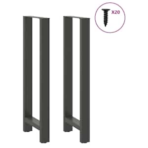 Nohy k barovému stolu antracitové 2 ks 40 x (110-111) cm ocelové - obrázek 3
