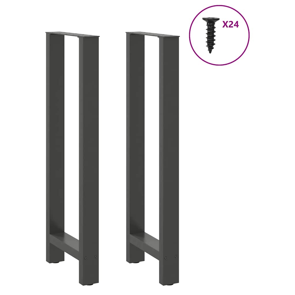 Thumbnail - vidaXL Bartischbeine Anthrazit 2 Stk. 50x(110-111) cm Stahl