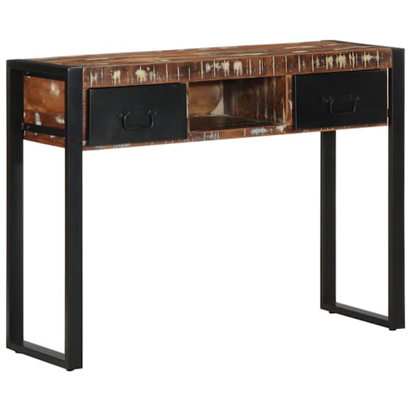 vidaXL mitmev&auml;rviline konsoollaud 100x35x75 cm taaskasutatud t&auml;ispuit