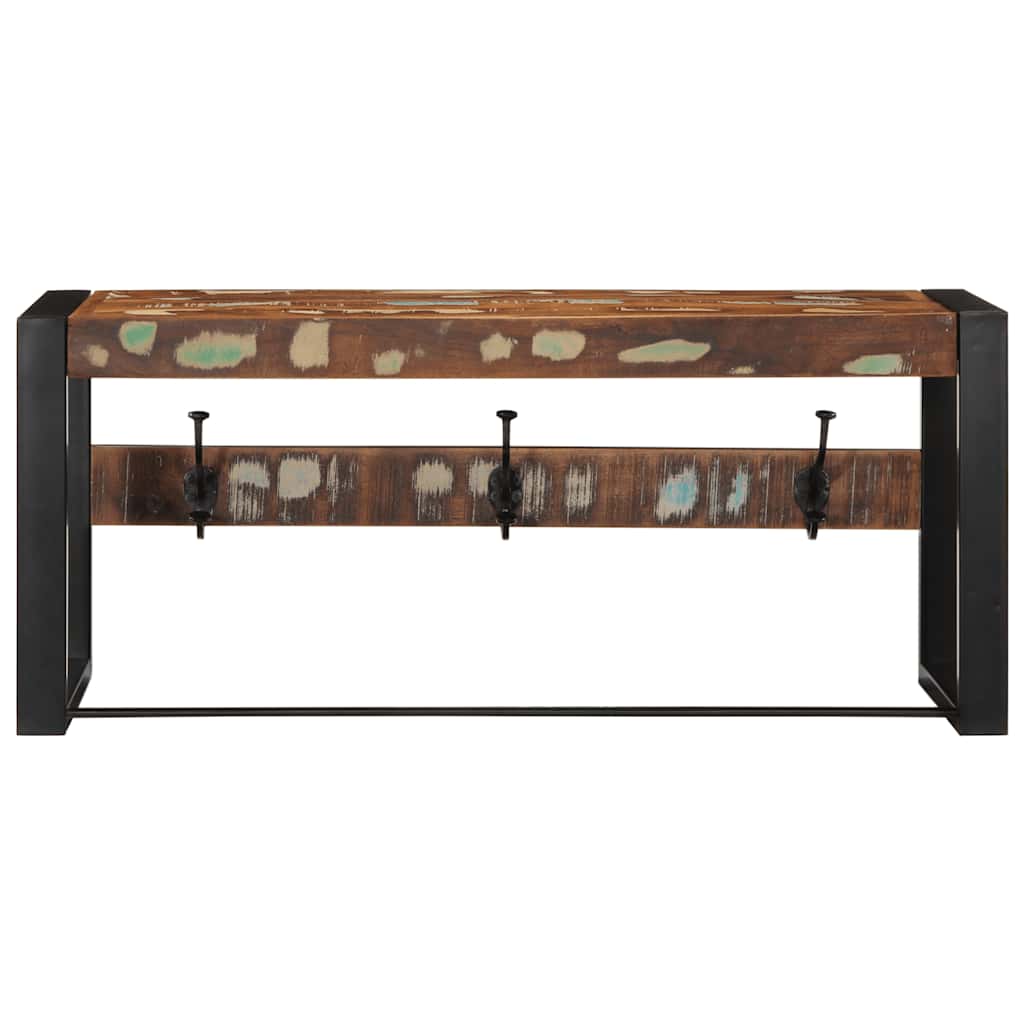 vidaXL Kapstok 80x35x35 cm massief gerecycled hout meerkleurig afbeelding