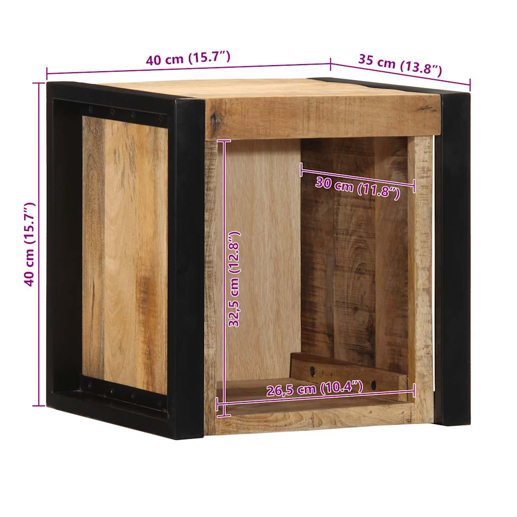 Szafka nocna 40x35x40 cm lite drewno surowe mango