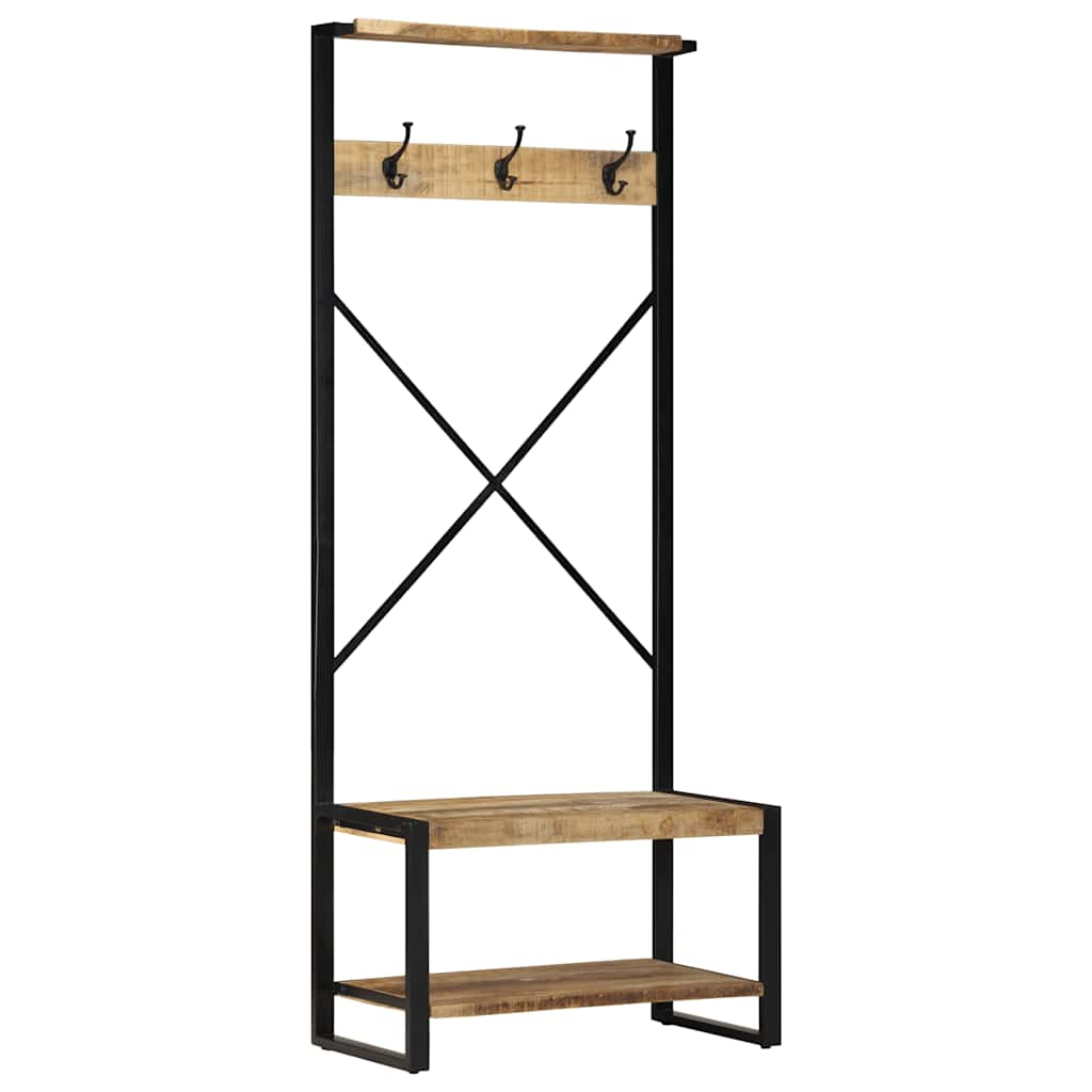 vidaXL Clothes Rack 80x40x190 cm Solid Rough Wood Mango