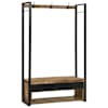 vidaXL Riidepuu sahtliga riiuliga Pruun 110 x 40 x 179 cm Mangopuit