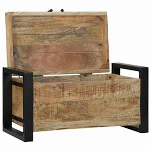 Úložné truhly Hnědá 60 x 30 x 30 cm Masivní magnovníkové dřevo - obrázek 2