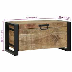 Úložné truhly Hnědá 60 x 30 x 30 cm Masivní magnovníkové dřevo - obrázek 13
