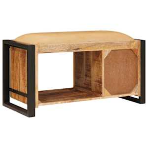 Úložná lavice Hnědá 80 x 35 x 40 cm Masivní magnovníkové dřevo - obrázek 7